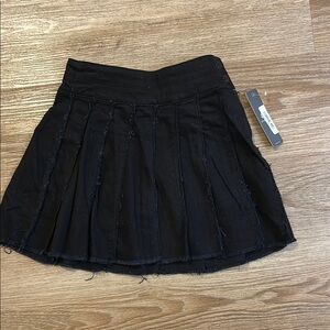 Pleated Denim Tennis Skirt